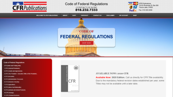 CFR-Publications-–-Code-of-Federal-Regulations